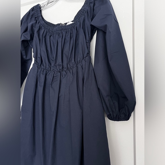 NWOT DISSH AVA INK OFF SHOULDER MIDI DRESS - NAVY - Picture 9 of 12